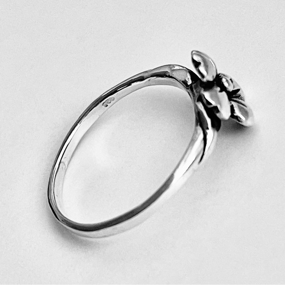 Sterling Silver 5 Heart Patels Flower Ring, Silver Rings, Flowers, Floral Ring - Picture 10 of 13